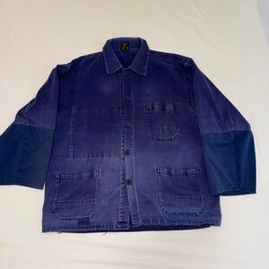 Vintage French Distressed Repaired Chore Jacket
